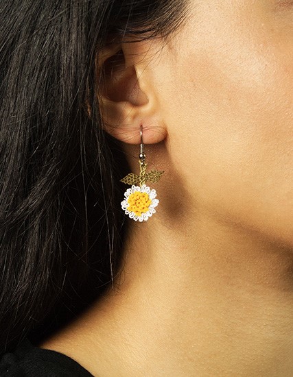 Mini Daisy Earrings Nallıhan Needle Lace PGI