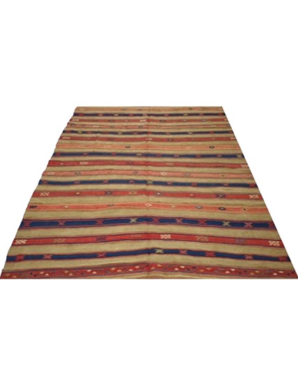 Hand Woven Fethiye Kilim 247 x 157 cm (8.1 x 5.2 ft.)