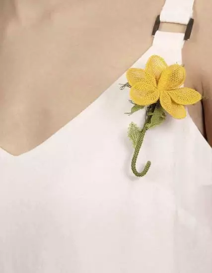 Bahar Çiçeği Broş Nallıhan İğne Oyası Coğrafi İşaretli