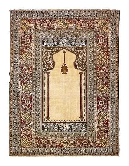 Antik Gördes Mihraplı Halı 120+ Yaş 124 x 145 cm