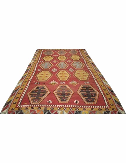 Hand Woven Sivas Sarkışla Kilim 345 x 204 cm (11.5 x 6.8 feet)