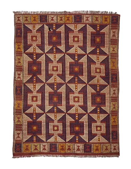 El Dokuma Bergama Kozak Cicim Kilim 192 x 146 cm