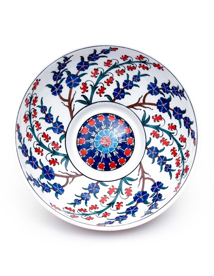 Iznik Ceramic Bowl with Spring Branch Design PDO