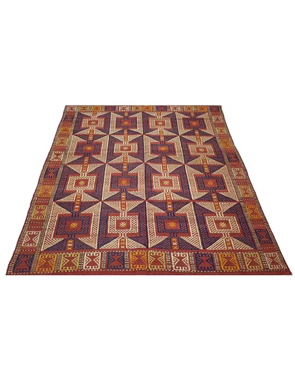 Hand Woven Bergama Kozak Cecim Kilim 216 x 153 cm (6.11x5 feet.)