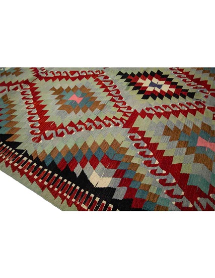 Hand Woven Denizli Eşme Kilim 264 x 202 cm (8.7 x 6.66 ft)