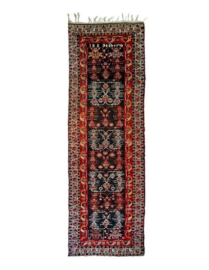 Antik Sivas Tarihli Yolluk Halı 19. Yüzyıl 123 x 423 cm