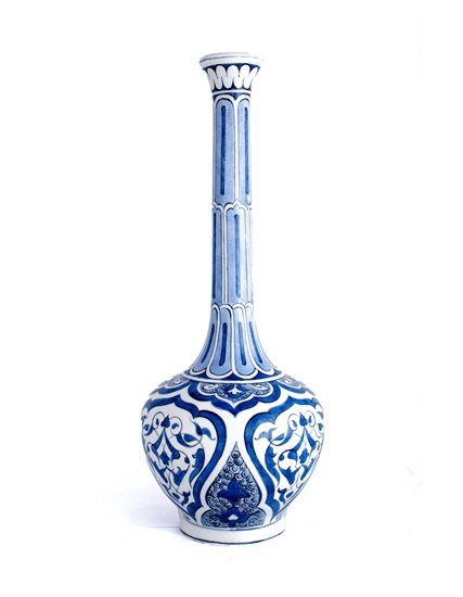 Teardrop Vase with Rumi Design, Original Iznik Tile 28cm PDO