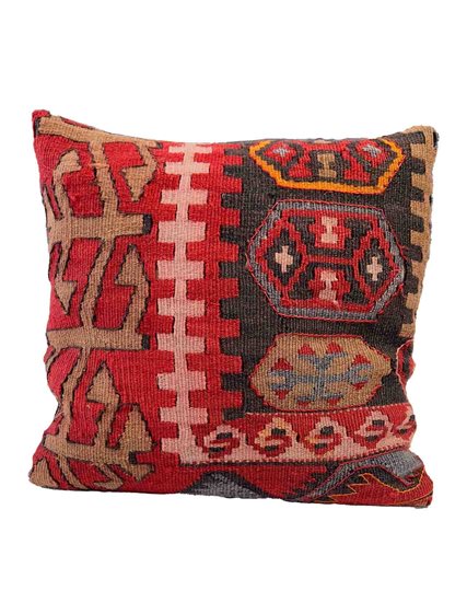 Hand Woven Ethno Natural Kilim Throw Pillow 39x39 cm