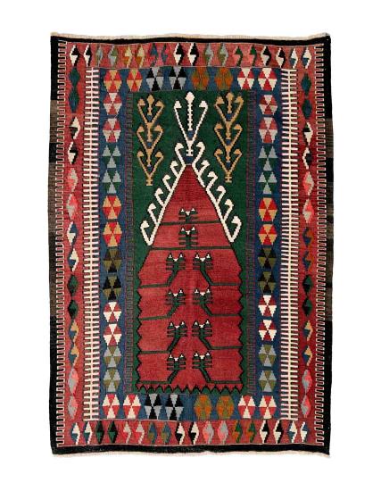 El Dokuma Obruk Mihraplı Kirman Kilim