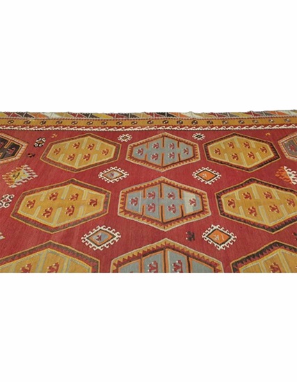 Hand Woven Sivas Sarkışla Kilim 345 x 204 cm (11.5 x 6.8 feet)