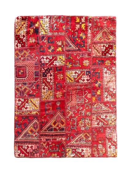 Hand Woven Vintage Patchwork Canakkale Carpet IGP