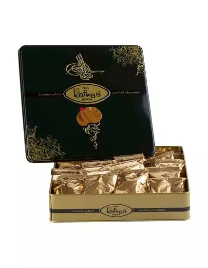 Kafkas Bursa Candied Chestnut Tugra Tin Box 473g PGI