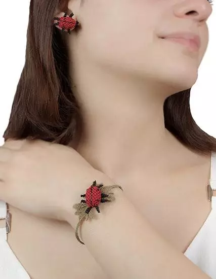 Ladybug Handmade Jewelry Set Nallıhan Needle Lace PGI